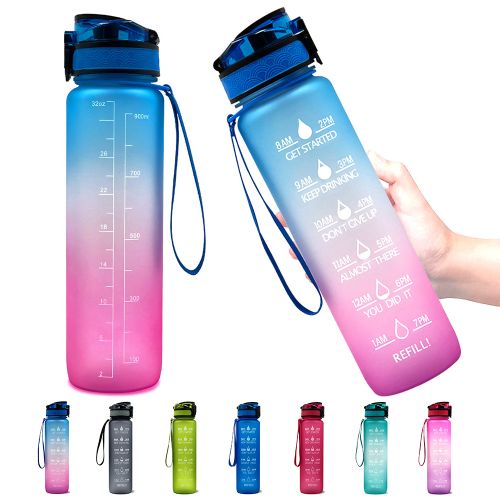 Botol Minum Plastik BPA Free Tabung Jumbo Leakproof Frosted Portable Bottle Untuk Travel Sekolah Kantor Kapasitas Besar Kopi Teh Susu Juice Air Aesthetic - 1000ml