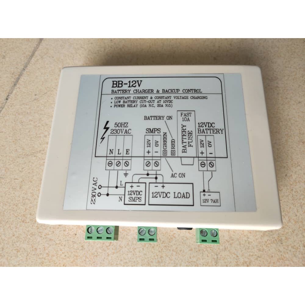 BB12 12V charger backup battery baterai controller unit