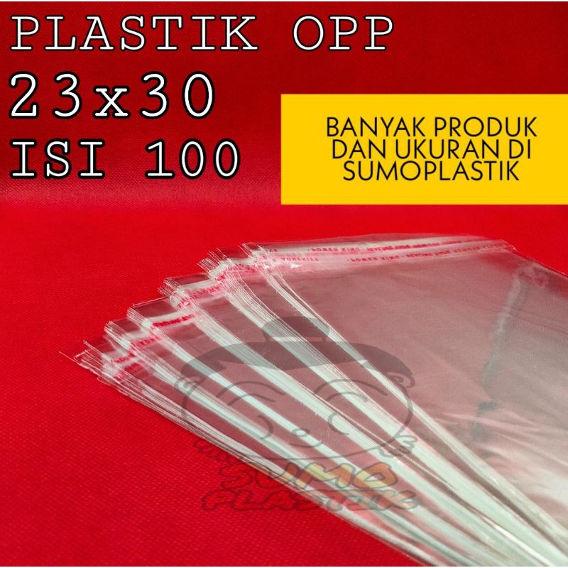 

opp plastik/plastik kaca lem 23x30 (isi 100 lembar)