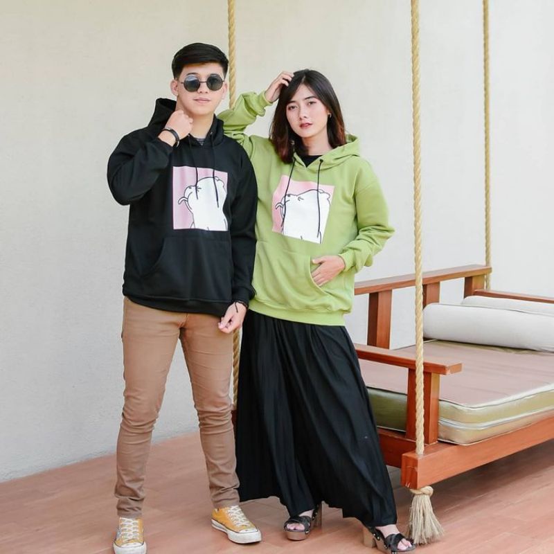 CUTE BEAR HOODIE couple sweatshirt terbaru/trendy/murah/bahan fleece