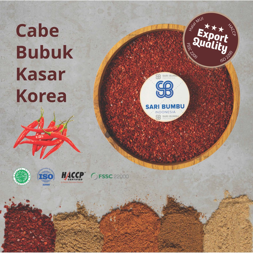 

Cabai Bubuk Kasar Korea / Gochugaru Granule - (Large Pack) Rempah *Export Quality