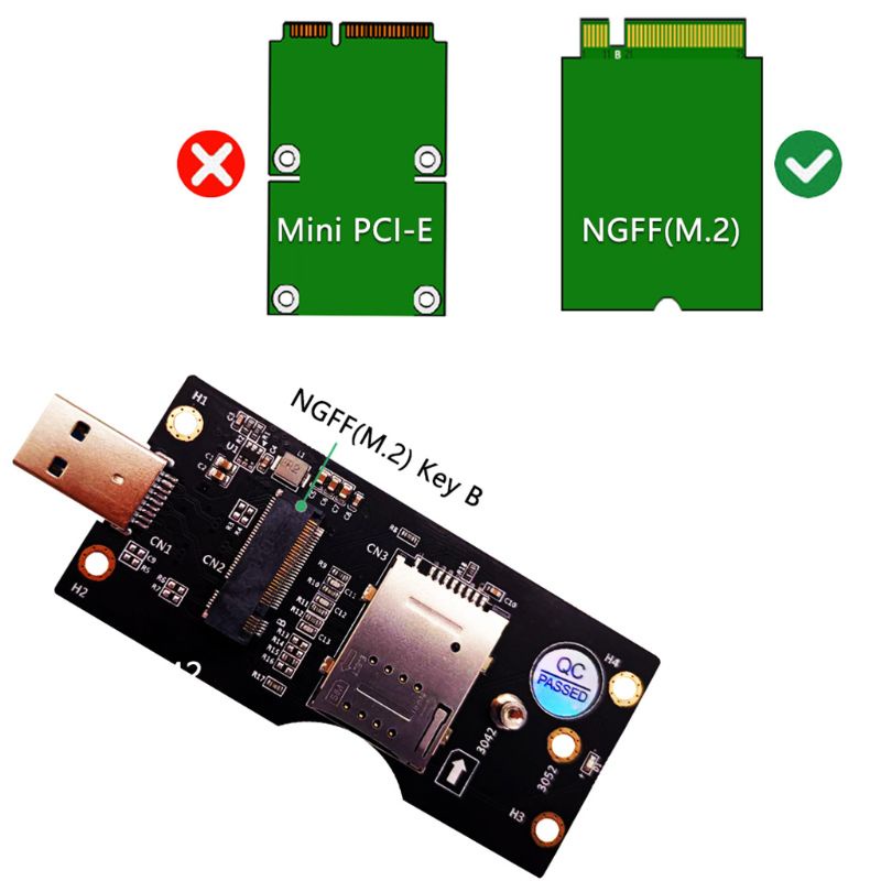 Btsg M.2 Kunci B Ke USB 3.0 Adapter Kartu Ekspanding Dengan Slot Kartu SIM 8pin Untuk WWAN/LTE