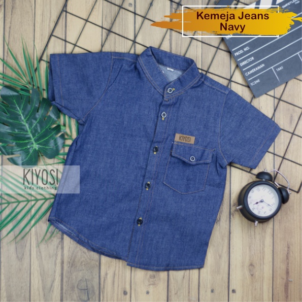 Kemeja Anak Jeans Laki-Laki Lengan Pendek Best Seller Kekinian Usia 1 Sampai 6 Tahun