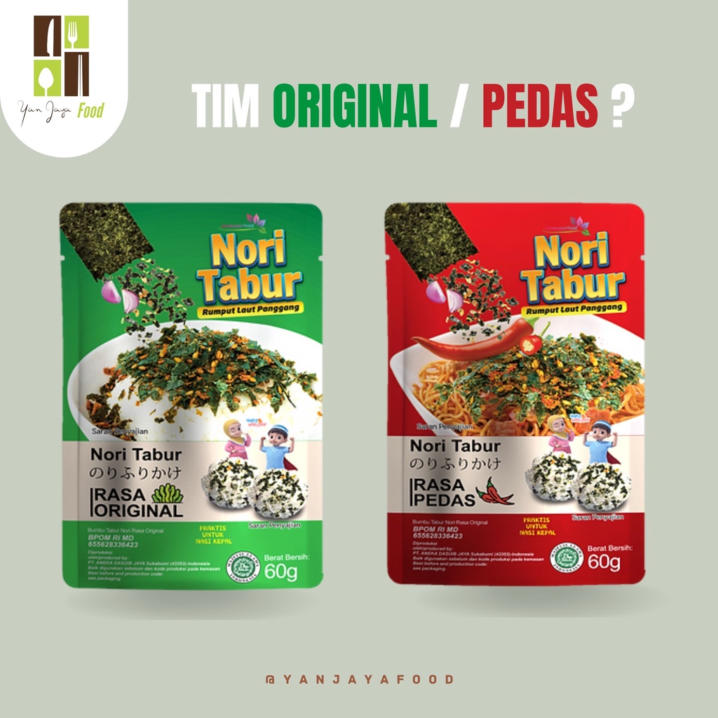 Nori Tabur Rumput Laut Panggang 60GR Rasa Pedas / Original / Sapi Panggang/BBQ