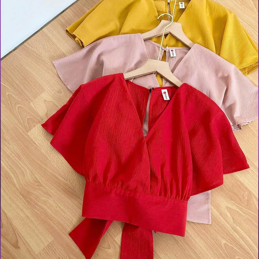 Outher Wanita Korean Style Bowback outher Bahan Wollycrafe Outfit wanita kekinian Outher merah putih jumbo Baju crop top korean style terbaru 2023