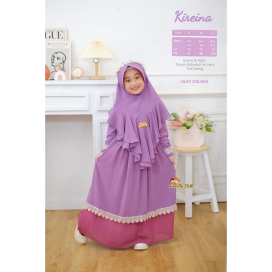 SET GAMIS ANAK/KIREINA GAMIS SET HIJAB By KINANTHI CLOTH