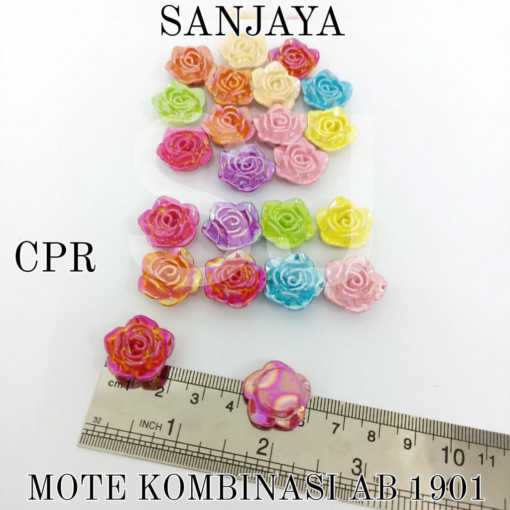 MOTE BUNGA / MANIK BUNGA / MANIK MAWAR / MOTE MAWAR 2CM / MOTE KOMBINASI AB 1901 CPR/MIX