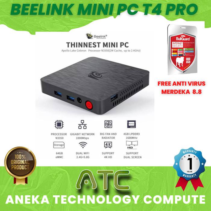 Mini PC Beelink T4 Pro N3350 4/64GB Dual HDMI WiFi Windows 10 - T4 Pro