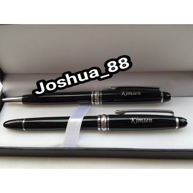 

Pulpen /Ball Poin Mewah Mont Blanc Misterstruk Hitam Klip Silver Couple Bisa Ukir Nama sendiri