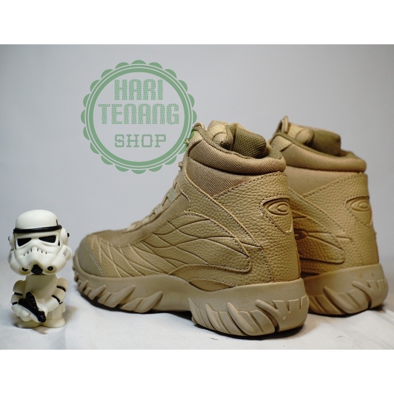 Sepatu tactical pendek 6 inc warna cream/Sepatu boots tactical pria wanita bahan kanvas Nylon water proof import