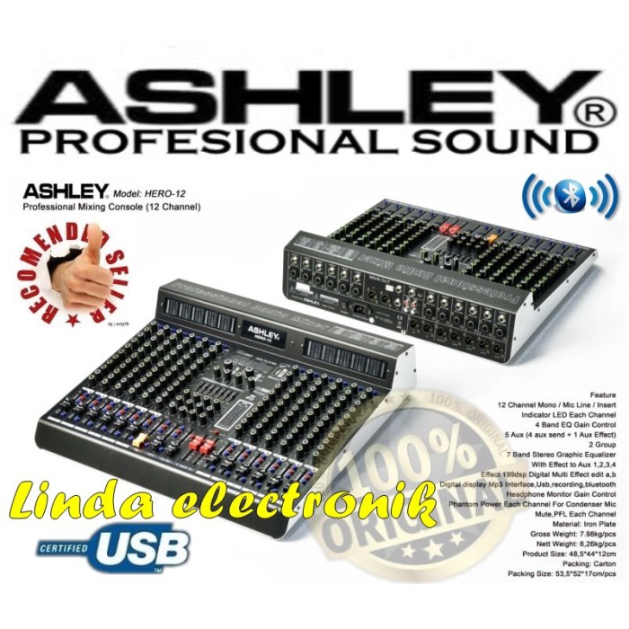Produk Terbaru Mixer Ashley Hero 12 Ashley Hero12 12 Channel Garansi Resmi