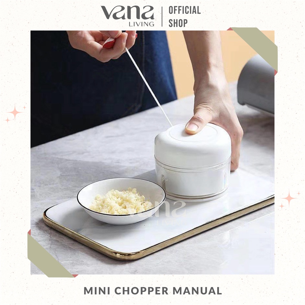 Vana Mini Chopper Bawang Putih dan Cabe Gilingan Daging Manual Tangan Blender Bumbu Speedy