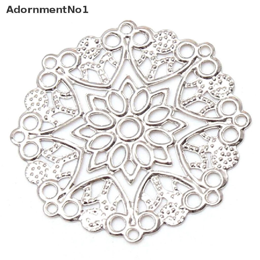 (AdornmentNo1) 50pcs / Set Konektor Bunga Filigree Warna Perunggu Untuk Kerajinan Tangan / Perhiasan DIY