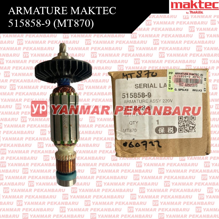 MT870 MT871 ARMATURE ANGKER ROTOR 515858-9 MAKTEC ORIGINAL ASLI