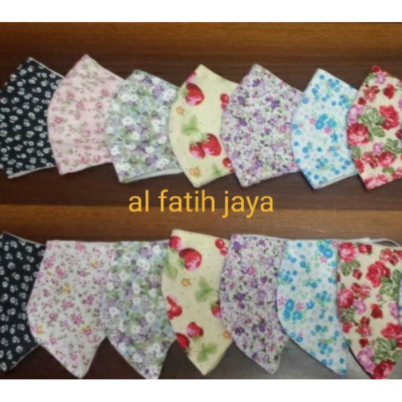 2 ply masker motif katun halus hijab non hijab tali cantol termurah sovenir souvenir pernikahan