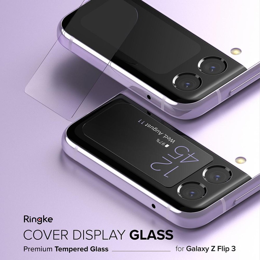 Tempered Glass Depan Galaxy Z Flip 3 Ringke ID Cover Display Protector