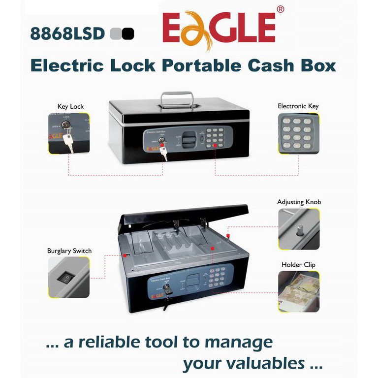 Cash Box Eagle 8868L Digital + Alarm