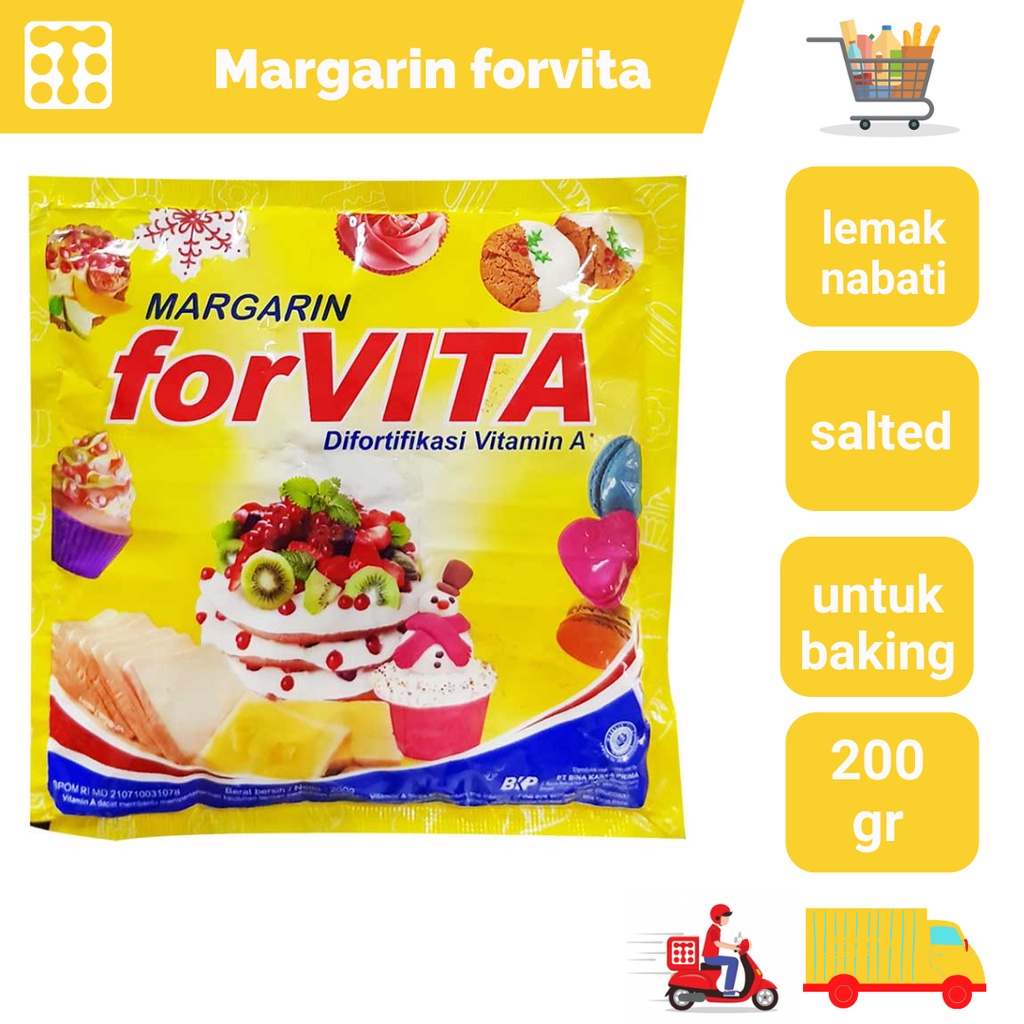 

Margarin Forvita Margarin Sehat Dengan Vitamin A dan Bebas Lemak Trans Kemasan Sachet 200 gr