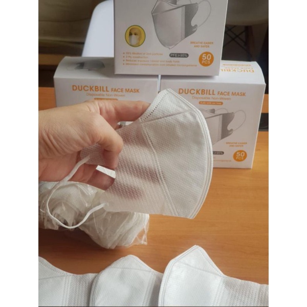 Face mask duckbill PUTIH protective 3ply (50pc) masker duck bill