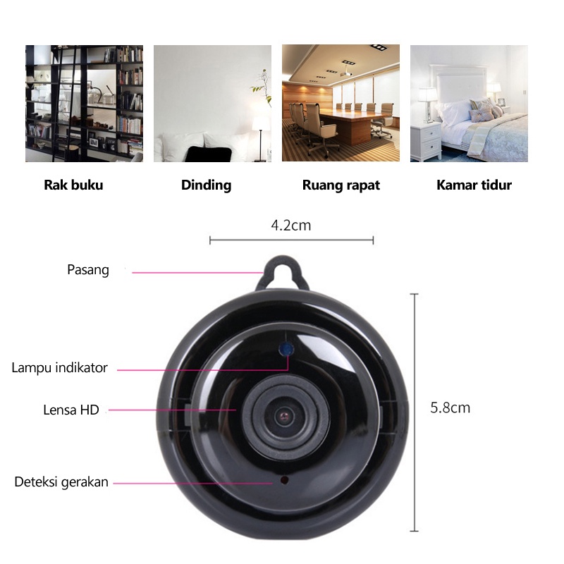 Mini Camera CCTV Kamera IP WiFi Camera HD 1080P Spy Indoor Security Monitor Home Security Camera Wireless CCTV Surveillance IP Camera , Panoramic Night Vision , Sound & Human Detection , Smart Tracking , 2 Way Audio , Video Recorder-6