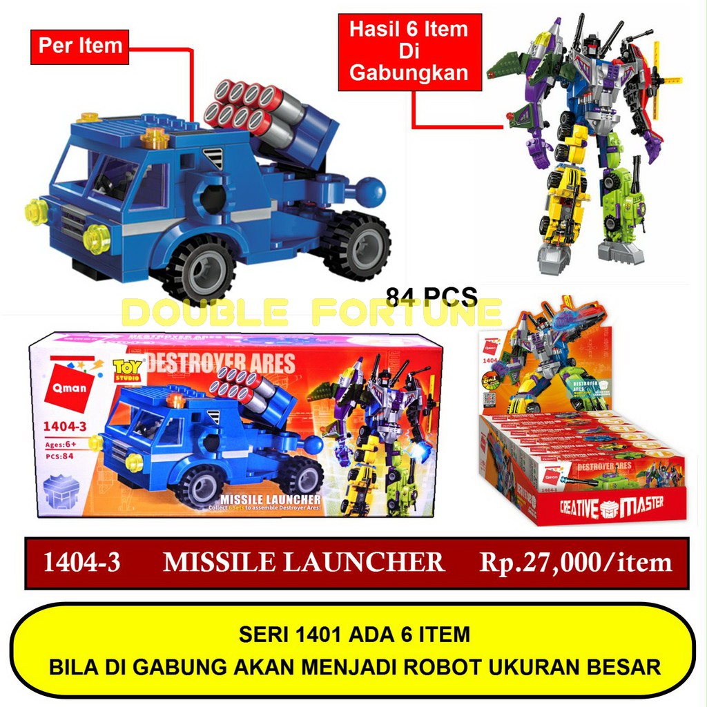 MAINAN LEGO QMAN 1404-3 MISSILE LAUNCHER - DESTROYER ARES