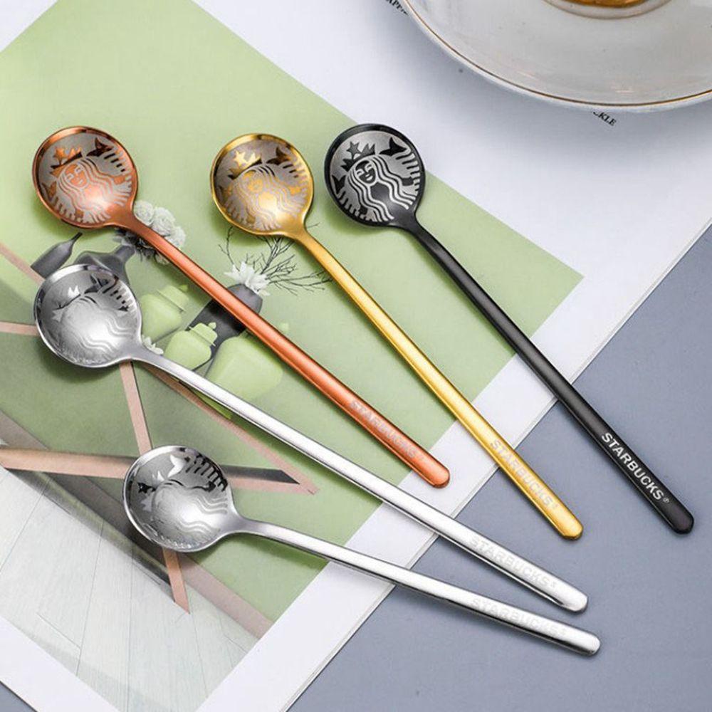 NICKOLAS1 Sendok Pengaduk Sendok Garpu Teh Madu Untuk Piknik Kitche Stainless Steel Cocktail Cutlery Ice Cream Dessert Spoon