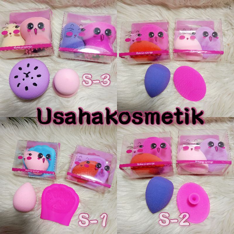 BRUSH SILICON+SPON 2IN1 ALAT PEMBERSIH MUKA / PORI WAJAH NO. S-1