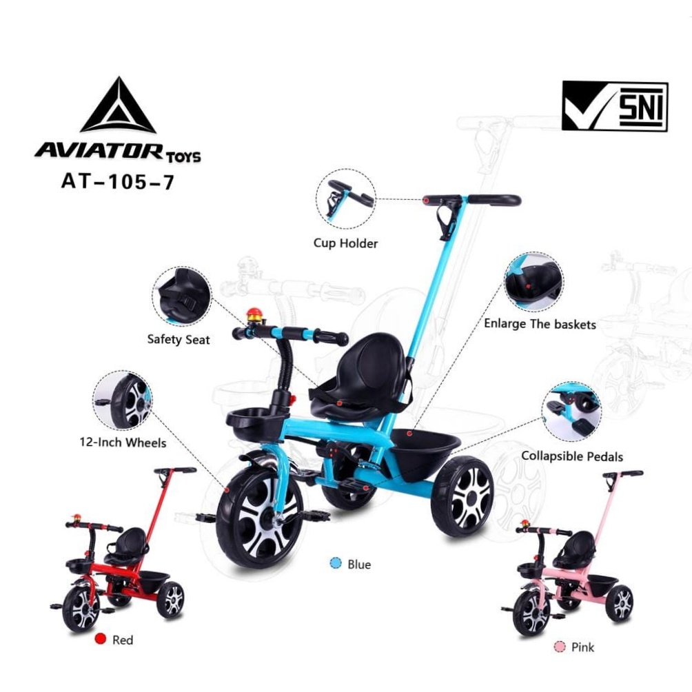 SEPEDA TRICYCLE ANAK AVIATOR TOYS AT 105-7