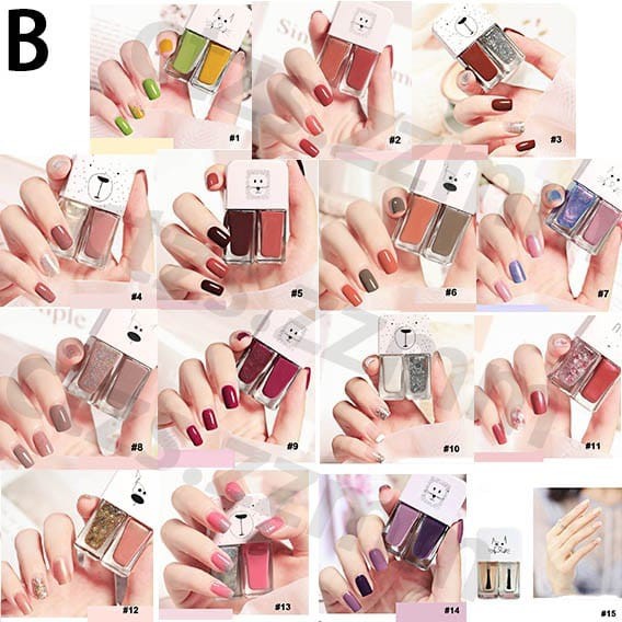 2IN1 KUTEK HALAL KUTEKS 2 TONE KUTEK KOREA Cat Kuku muslimah Gel Nail polish