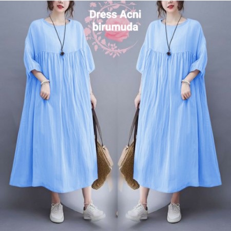 NEW Maxi Acni /Jumbo/Big Size Dress Longdress / Casual Dress Kekinian / Pakaian Wanita / Fashion Ter