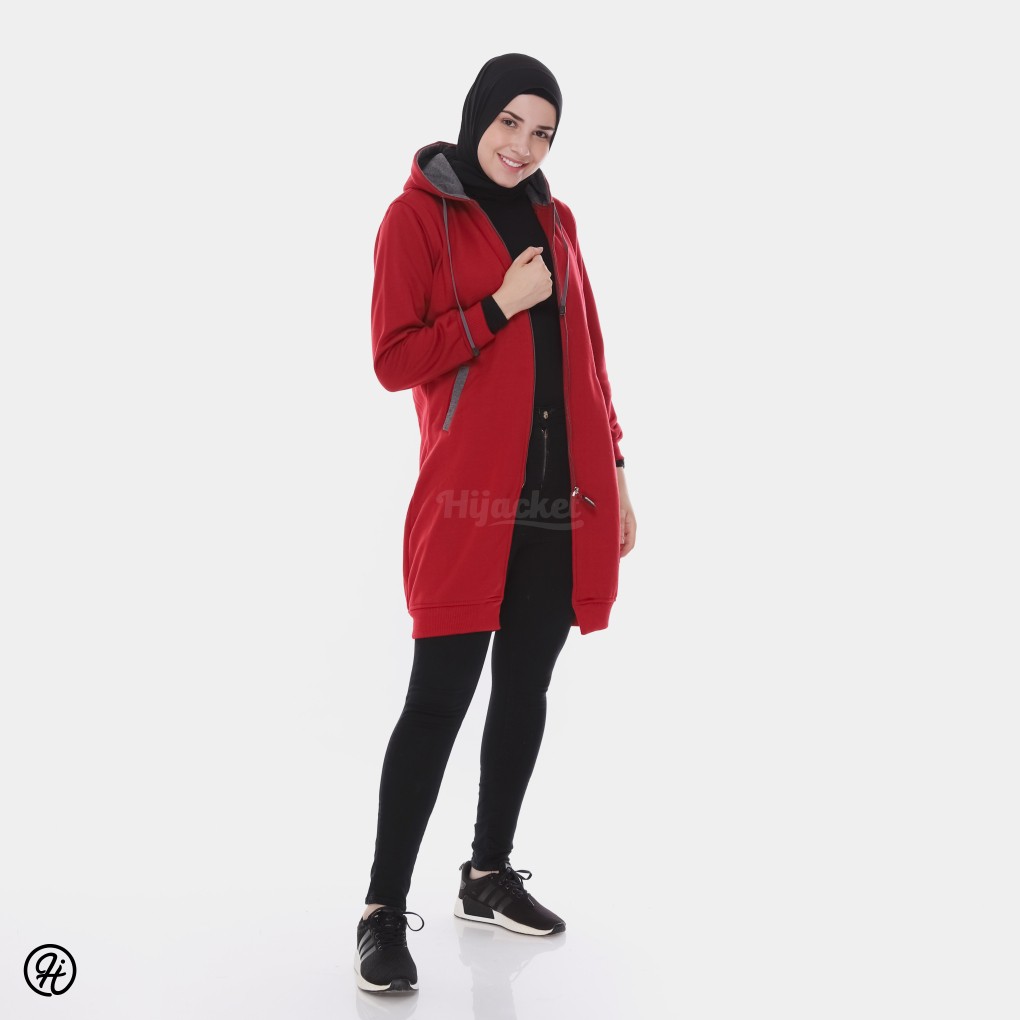 new SALE hijacket BASIC WARNA maroon list misty  | jaket wanita | BAHAN FLEECE SOFT TOUCH-4