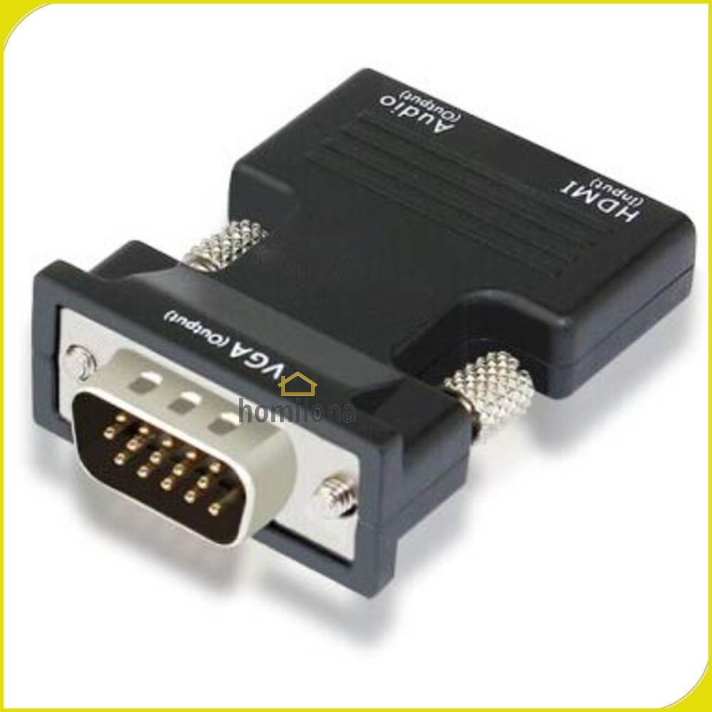 Adaptor Converter HDMI Female to VGA Male 1080P Audio Port - Rovtop HV100200 - Black