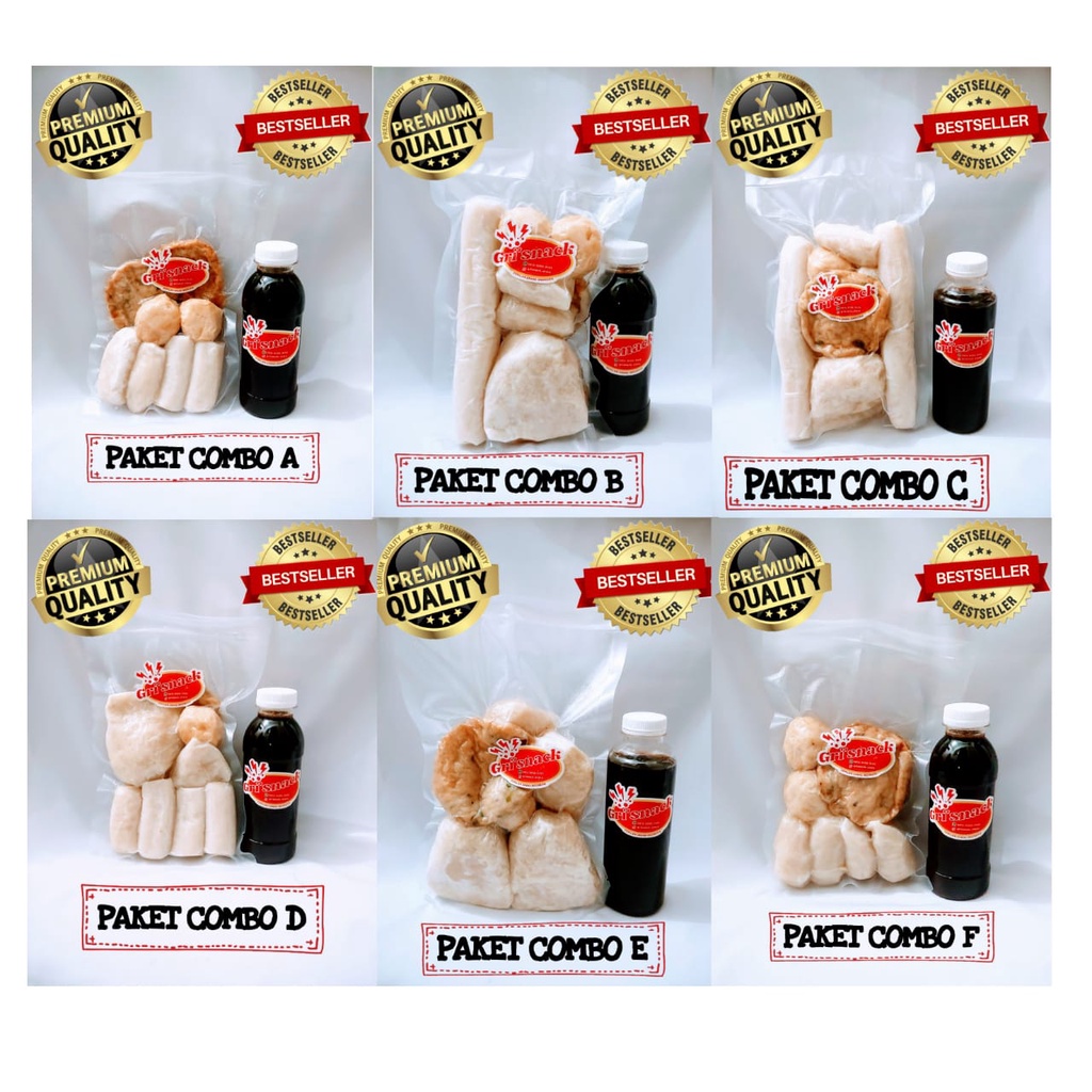 

( GRISNACK ) MAKANAN BEKU / PEMPEK IKAN TENGGIRI / PEMPEK PALEMBANG / PEMPEK PAKET COMBO ALAY A~F ( ISI 8 PCS )
