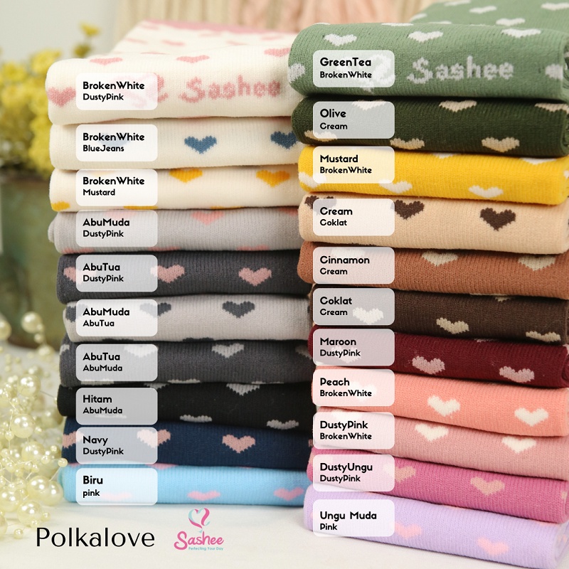 Kaos Kaki Jempol Motif Polkalove Rajut Wanita Dewasa by Sashee | Polka Love Rajut