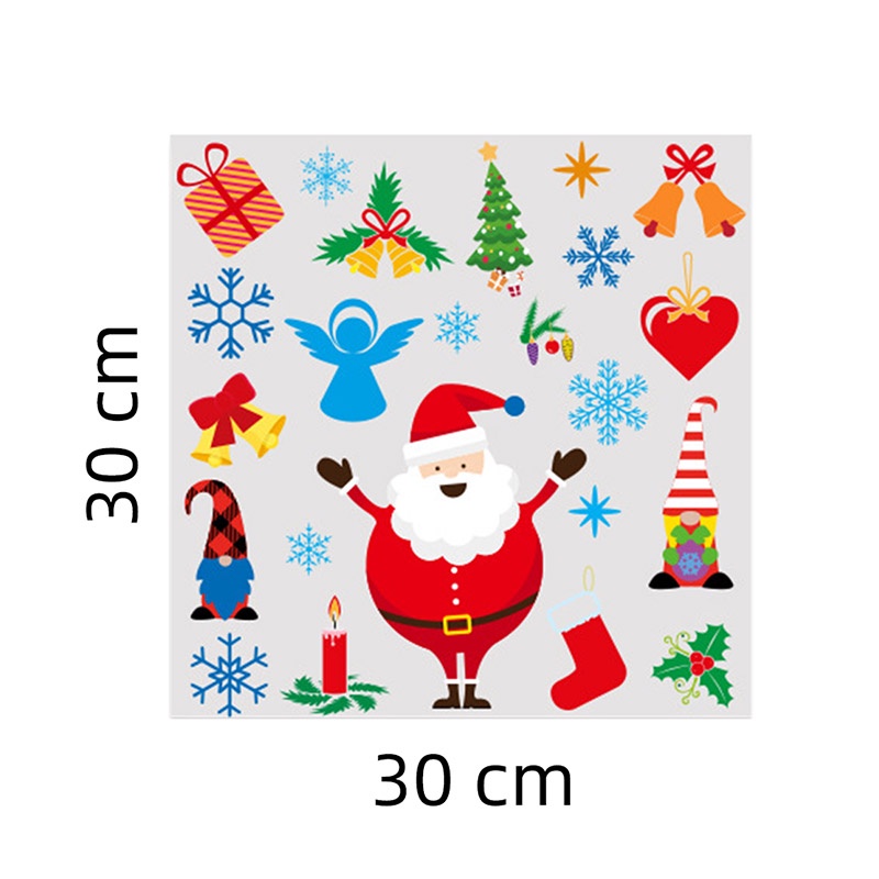 4 Lembar Stiker Jendela Desain Santa Claus Bahan PVC Anti Air Untuk Dekorasi Natal