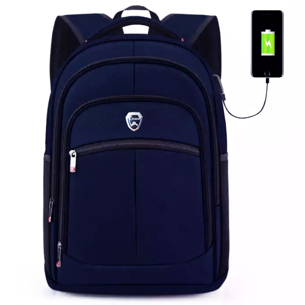 6.6 Shopee Belanja Gratis!! POLO Import Backpack Daypack PL180 Tas Ransel Pria Wanita Tas Laptop ORIGINAL IMPORT- Free Raincover + Kabel USB