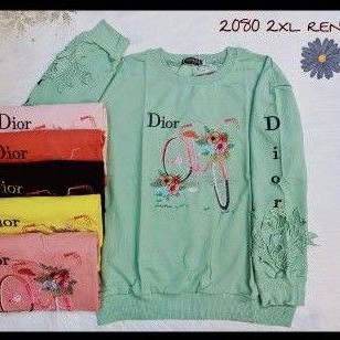 Atasan kaos import Bordir aplikasi renda tangan tiramisu premium 2 XL
