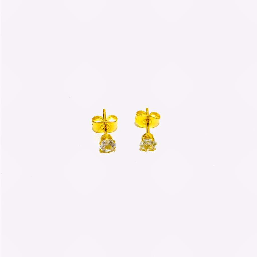 Anting Tusuk Titanium Wanita Lapis Emas Anti Karat AT85