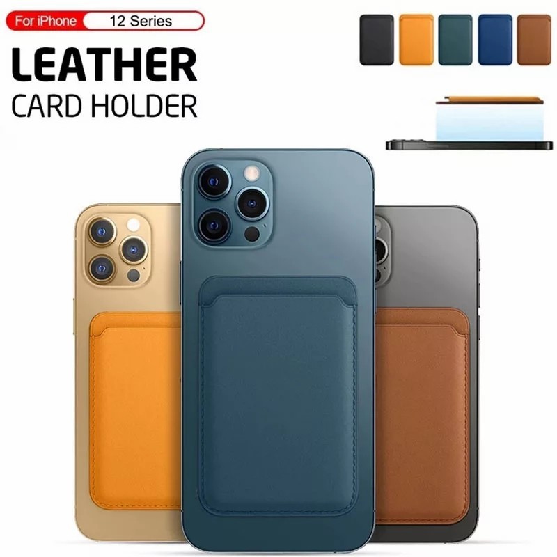 MAGNETIC LEATHER CARD HOLDER WALLET CASE MAGSAFE IPHONE 12 13 14 PRO MAX