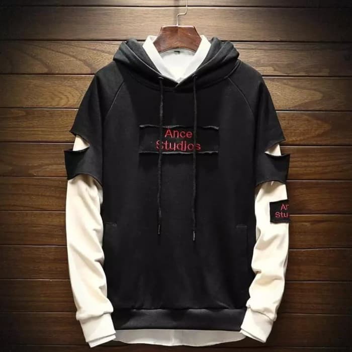 Sweater Pria ANCE STUDIOS Beludru Panas Musim Gugur 