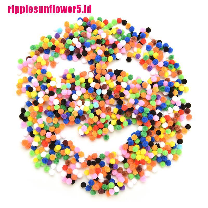 1000pcs Pom Pom Lembut 10mm Warna Campur Untuk Anak