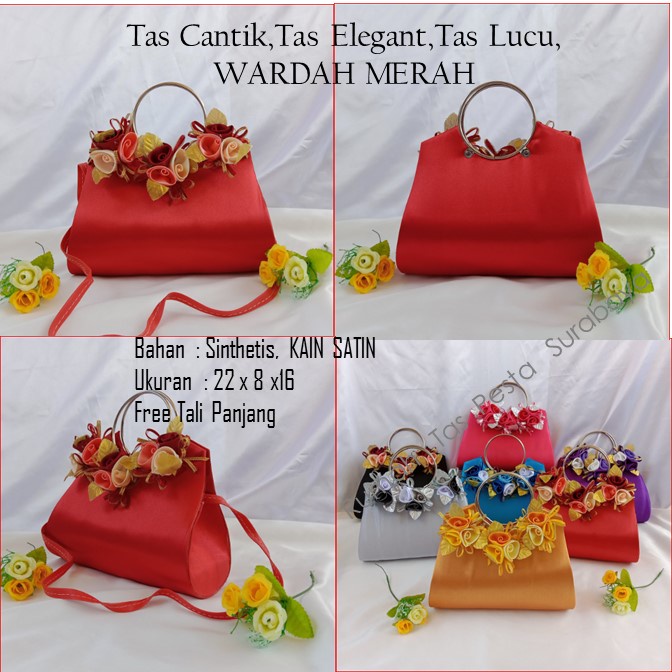 Tas Etnik,Tas Kekinian,Tas Satin,WARDAH MERAH