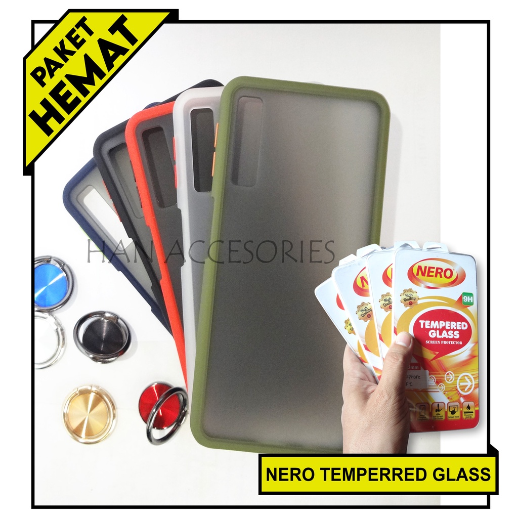 (PAKET HEMAT) Case Fuze Dove + Temperred Glass Samsung Galaxy J6+/J2 PRIME/J5 2015/J7 PRIME/J7 2015/J7 CORE/M31/M21 Hardcase / Matte Colour / Case Candy