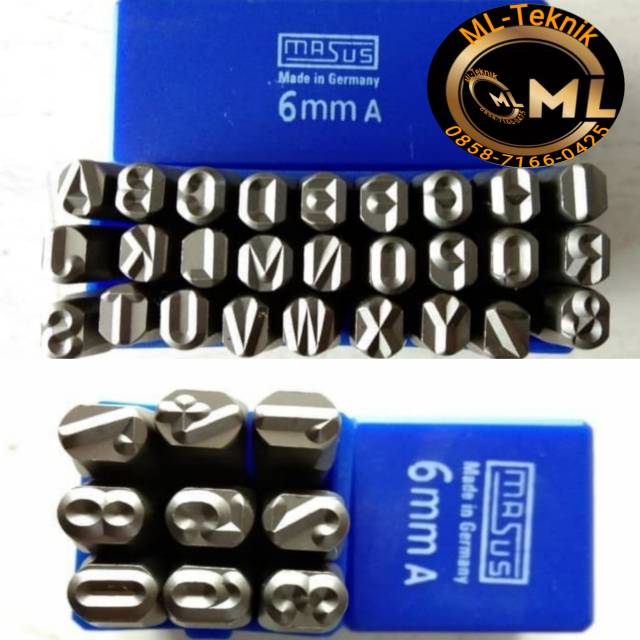 

MASUS Germany Huruf dan Angka Ketok 6 mm Stamp Punch Letter Set A-Z and hurup &