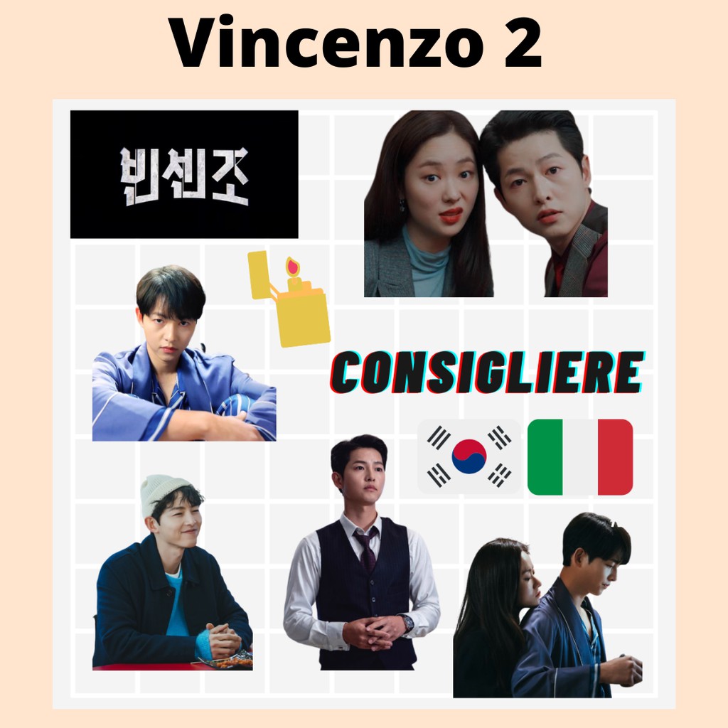 Sticker Pack Drama Korea VINCENZO Song Joong Ki Sticker Aesthetic Murah