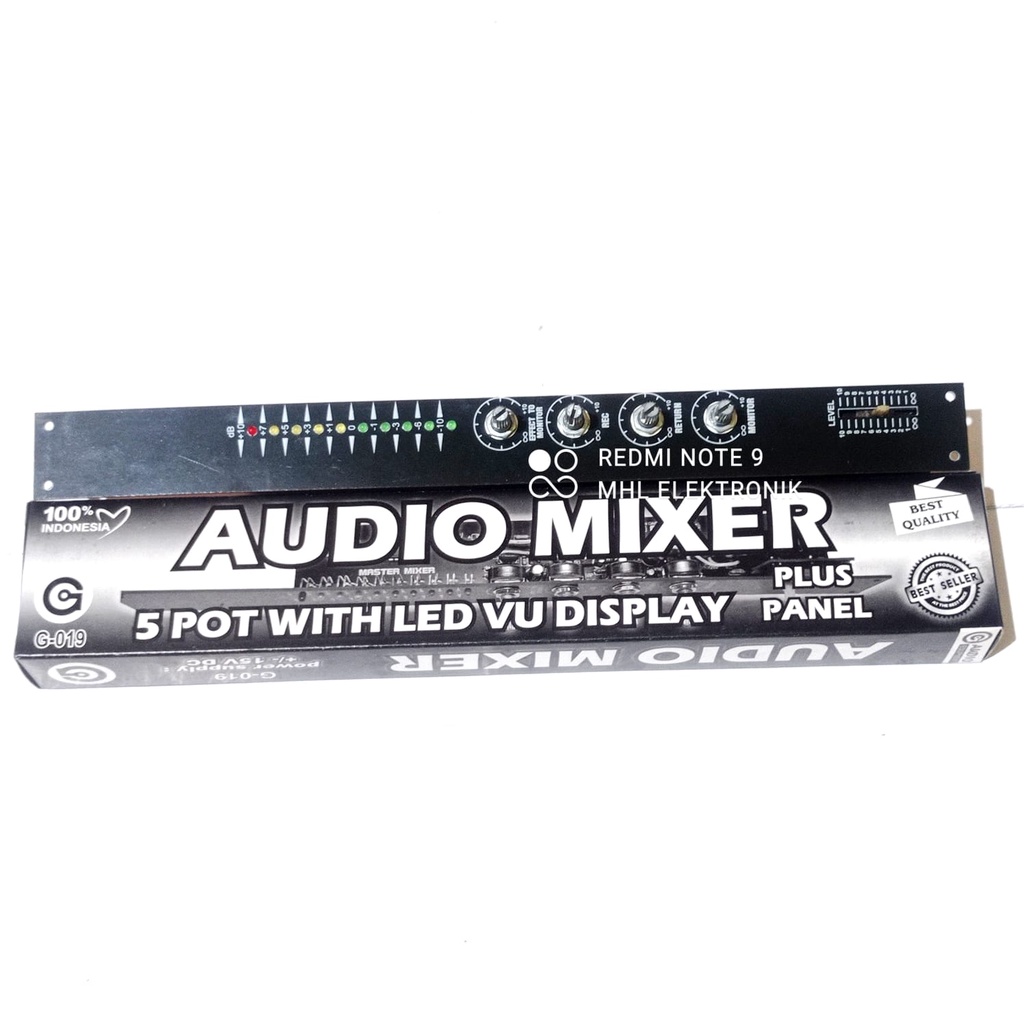 Audio Mixer 5 Pot With LED VU Display Plus Panel G-019