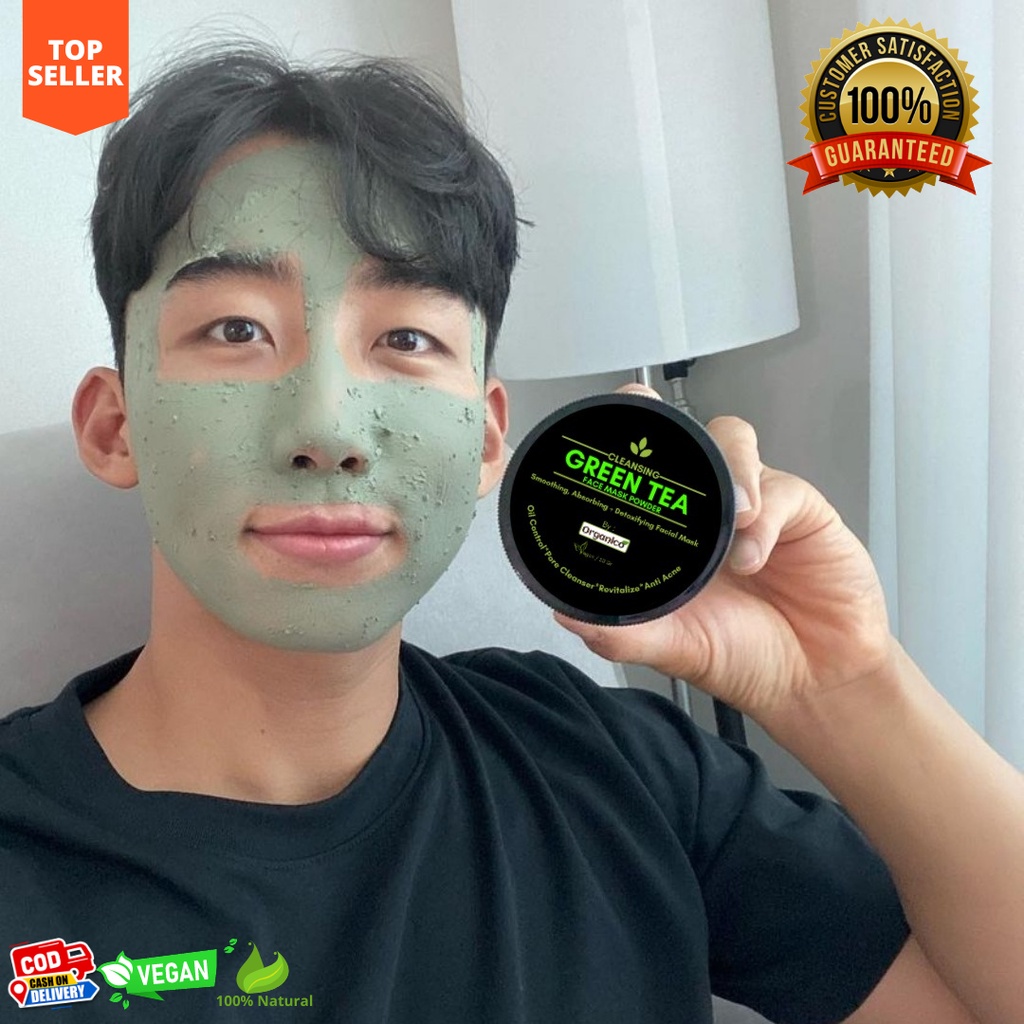 Masker Green Tea Masker Wajah Pria Clay Mask Masker Jerawat Organico