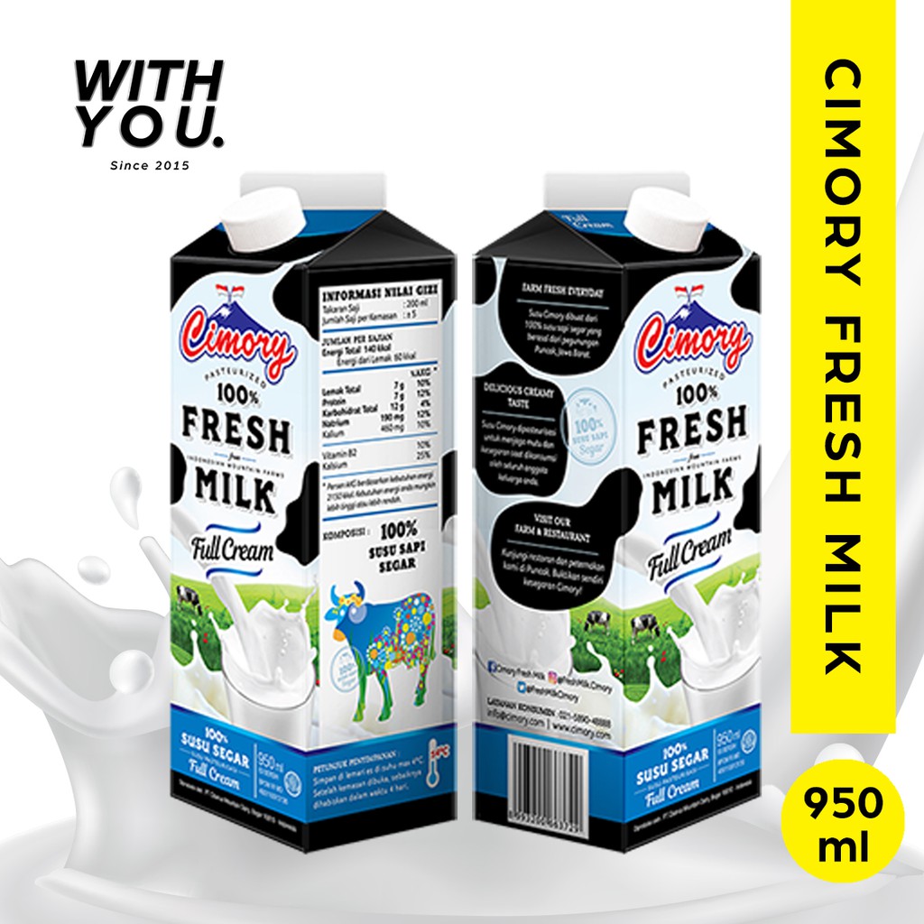 

Cimory Fresh Milk Susu Pasteurisasi Plain 1 Karton @12Pcs/950ml