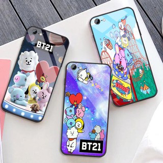 [22] SoftCase Glass BT21 For All Type Oppo Vivo Xiaomi