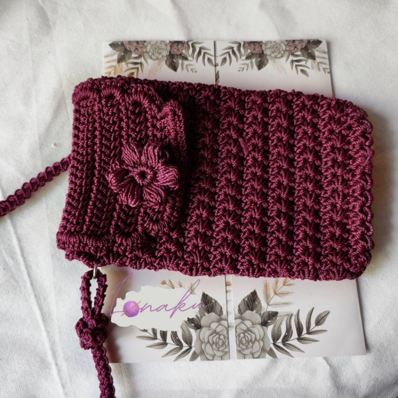 Lonaku Mini Bag Starstitch / Slingbag Rajut / Tas Rajut Hp / Dompet Rajut Untuk Hp